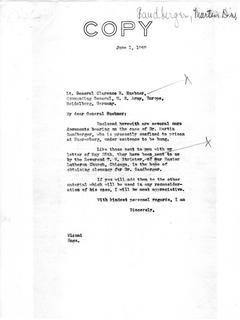 Letter from Senator Langer to Lt. Gen. Clarence Huebner, Commanding General of U.S. Army, Europe, Conveying Additional Materials Attesting to the Innocence of Martin Sandberger, June 1, 1949