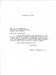 Letter From U.S. Representative Usher L. Burdick to Mrs. E.V. Schanandore Regarding her October 15 Letter about her Per Capita Payment, October 22, 1956 by Usher L. Burdick