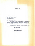 Letter from Representative Burdick to Pearl Spotted Horse Regarding Fort Berthold Claims, March 12, 1954