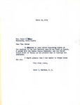 Letter from Representative Burdick to Marie D Wells Regarding Fort Berthold Claims, March 12, 1954