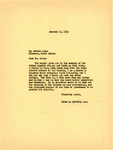 Letter from Representative Burdick to Martin Cross Assuring Cross that Burdick is Willing to Hear from All Tribal Members, January 17, 1949