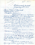 Letter from Martin Cross to Representative Burdick Regarding US Public Law 437 and US Senate Bill 1133, January 6, 1950