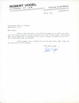 Letter from Robert Vogel to Representative Burdick Regarding Martin Cross and Per Capita Payments, May 1, 1950