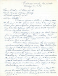 Letter from Martin Cross to Representative Burdick Regarding the Bill that Burdick Introduced at Cross's Request, May 9, 1950