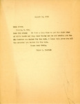 Letter from Usher Burdick to Emma Adams Regarding Beaded Vest, August 12, 1931