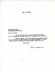 Letter from Representative Burdick to Martin Cross Informing Cross that Burdick Will be Leaving Washington, D.C., March 16, 1950