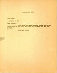 Letter from Usher Burdick to Emma Adams Regarding Beaded Vest, November 11, 1931 by Usher Burdick
