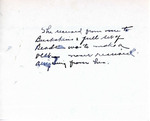 Letter from Usher Burdick to Emma Adams Regarding Beaded Vest, June 2, 1933