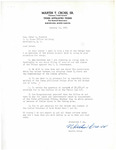 Letter from Martin Cross to Representative Burdick Bringing a List of Items to Burdick's Attention, January 23, 1951