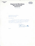Letter from Thomas Curtis to Representative Burdick Enclosing an Article Regarding the Inundation of the Fort Berthold Reservation due to Construction of the Garrison Dam, Asking for Burdick's Views on the Matter, June 22, 1951