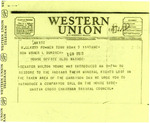 Telegram from Martin Cross to Representative Burdick Regarding US Senate Bill 746, Likely 1955 by Martin Cross