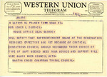 Telegram from Martin Cross to Representative Burdick Regarding the Resignation of Superintendent Shane, June 27, 1955 by Martin Cross