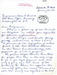 Letter from Frank Heart to Representative Burdick Regarding US Senate Bill 2151, January 26, 1956