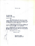 Letter from Laura Knudson for Usher Burdick to Walter Burk Regarding Garrison Dam Energy Projections, March 12, 1954
