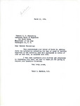 Letter from Representative Burdick to C. H. Chorpening Regarding Garrison Dam Pool Level, March 15, 1954