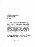 Letter from Representative Burdick to Martin Cross Regarding Per Capita Payment and the Current Tribal Conflict, April 17, 1956 by Usher Burdick