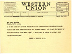Telegram from Representative Burdick to Carl Whitman Regarding Petition, April 25, 1956