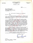 Letter from Eugene Burdick to Representative William Lemke Regarding Garrison Dam Pool Level, January 6, 1949