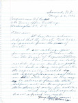 Letter from Medicine Crow to Representative Burdick Regarding US Senate Bill 2151, May 22, 1956