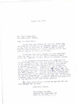 Letter from Laura Page Knudsen on Behalf of Representative Burdick to Floyd Montclair Regarding Per Capita Payments, August 27, 1956