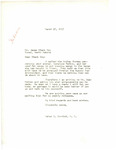 Letter from Representative Burdick to James Black Dog Regarding Black Dog's Sister Lorainne Perkin Who Needs Money to Install Running Water in Her House, March 27, 1957 by Usher Burdick
