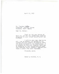 Letter to Theodore Bolman from Representative Burdick Thanking him for Sending the Resolution from American Legion Post 271, April 15, 1957 by Usher Burdick
