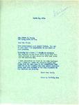 Letter from Representative Burdick to Mrs. Albert Winge Regarding Garrison Dam Pool Level, March 30, 1949