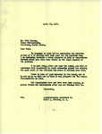 Letter from the Office of Representative Burdick to Phil Thoeny Regarding Garrison Dam Pool Level, April 18, 1952
