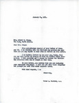 Letter from Representative Burdick to Mrs. Albert Winge Regarding Garrison Dam, January 24, 1951