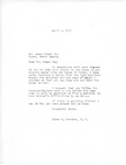 Letter from Representative Burdick to James Black Dog Regarding Relocation Funds, April 4, 1957 by Usher L. Burdick