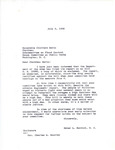 Letter from United States (US) Representative Usher L. Burdick to Chairperson Charles A. Buckley regarding the United States (US) Dept. of the Army's report on HR 10990, July 6, 1956 by Usher L. Burdick