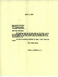 Letter from Representative Burdick to Minnie Harrison Regarding Hearings on Mineral Rights, March 4, 1953