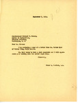 Letter from Representative Burdick to Commissioner Michael W. Straus Regarding a Letter from Gordon Myer, September 6, 1949 by Usher L. Burdick