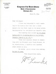 Memo from William Lemke to Colleague Announcing a Meeting Regarding States' First Right to Water, March 8, 1944