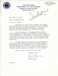 Letter from D. S. Myer to Representative Burdick Regarding the Placement of Turtle Mountain Members in Missouri Basin Jobs, August 8, 1950