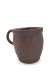 Redware Crock With Handle No. 32 by Maker Unknown