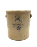 Three Gallon Stoneware Crock with Handles No. 112 by Maker Unknown