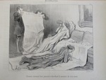 Abonnés recevant leur journal et cherchant la manière de s'en servir. by Honoré Daumier