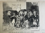 Arrivée dans une ville trop hospitalière où l'on s'arrache les voyageurs. by Honoré Daumier