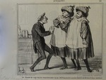 Les hommes de vingt-cinq ans venant demander raison à Mr. Flourens de la manière dont ils on été classés dans son livre. by Honoré Daumier