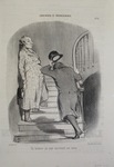 Un locataire qui paye exactement son terme. by Honoré Daumier