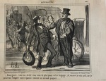 Bourgeois, vous me devez cinq sous de plus pour votre bagage ... by Honoré Daumier