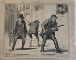 Aspect de la rue Lacépède, depuis qu'on s'y livre à la chasse au serpent. by Honoré Daumier