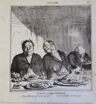 UN INVITÉ A UN DINER by Honoré Daumier