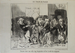Arrivée dans une ville trop hospitalière où l'on s'arrache les voyageurs. by Honoré Daumier