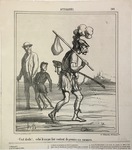 C'est drôle! ... celui là n'a pas l'air content de prendre ses vacances. by Honoré Daumier