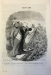 Allons bon! ... voilà qu'elle me cueille une rose ... by Honoré Daumier