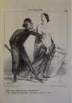 Belle dame, voulez-vous bien accepter mon bras? by Honoré Daumier