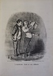 L'inconvénient d'avoir un ami mélomane. by Honoré Daumier