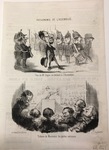 Vue de Mr. Dupin se rendant à l'assemblée. / Tribune de Messieurs les gardes nationaux. by Honoré Daumier